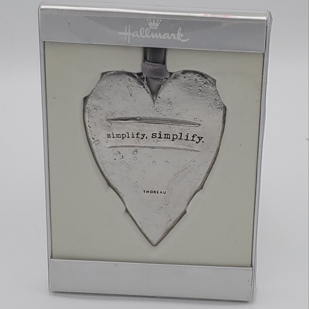 NEW Hallmark Pewter Heart Simplify Thoreau Collectible